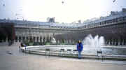 Katie by a Fountain in the Center of the Tuileries